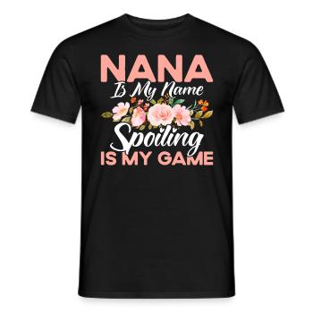 Grandma is my name Pampering is my game Grandma Ges - Men's T-Shirt - black - Front - AI Model Male 178 light (178cm)