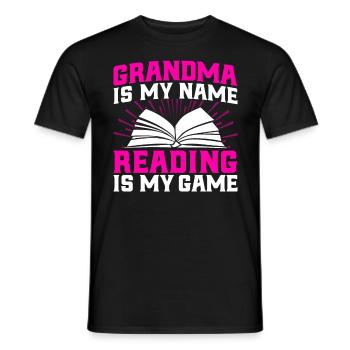 Grand-mère est mon nom Lire est mon jeu Lire un livre - T-shirt homme - noir - Devant - AI Model Male 178 light (178cm)