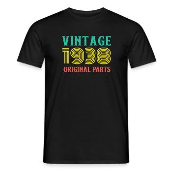 Year of Birth Vintage 1938 Original Parts Birthday - Men's T-Shirt - black - Front - AI Model Male 178 light (178cm)