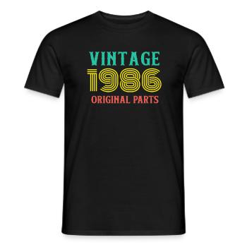 Year of Birth Vintage 1986 Original Parts Birthday - Men's T-Shirt - black - Front - AI Model Male 178 light (178cm)