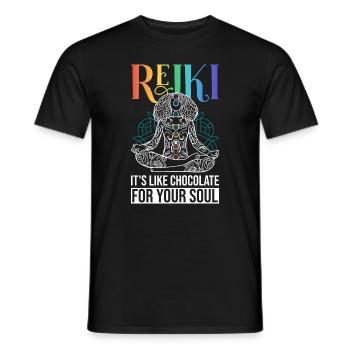Spiritueller Reiki Chakra Eenergie - Men's T-Shirt - black - Front - AI Model Male 178 light (178cm)