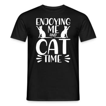 Cat parents cats sayings cat gift - Men's T-Shirt - black - Front - AI Model Male 178 light (178cm)