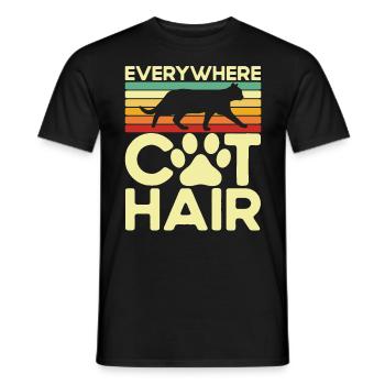 Chats amoureux chats parents chats dictons - T-shirt homme - noir - Devant - AI Model Male 178 light (178cm)