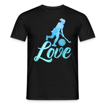 Love Hockey sur gazon Cadeau - T-shirt homme - noir - Devant - AI Model Male 178 light (178cm)