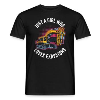 Baggerfahrer Frau Bagger Mädchen - T-shirt homme - noir - Devant - AI Model Male 178 light (178cm)