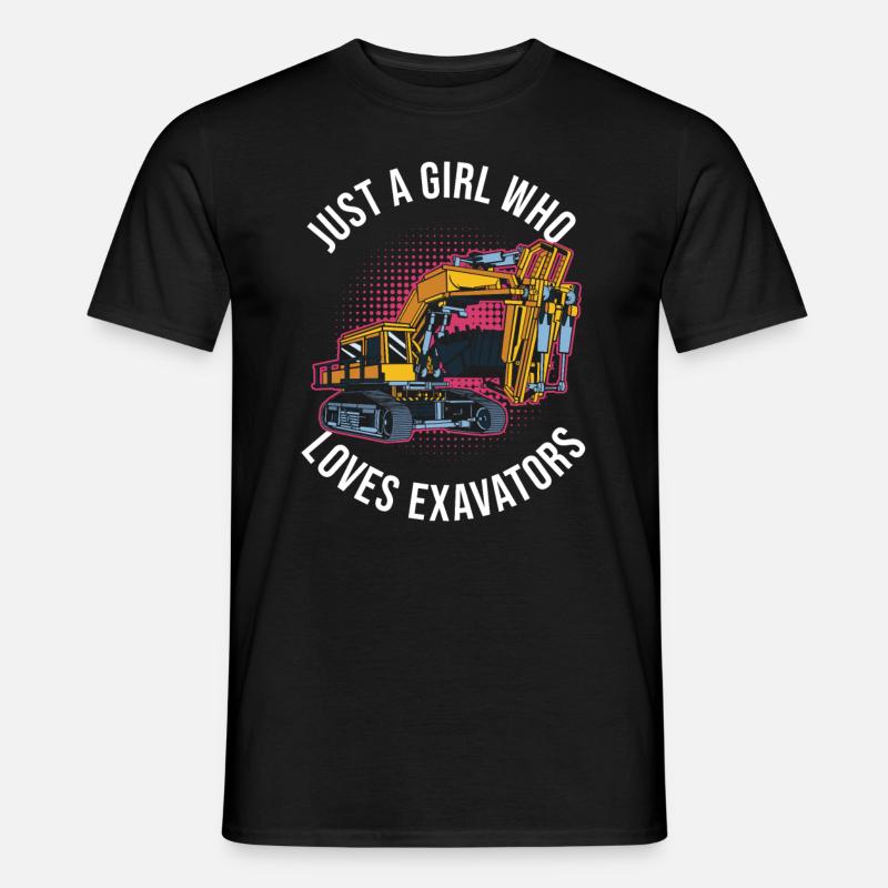 Baggerfahrer Frau Bagger Mädchen - T-shirt homme - noir