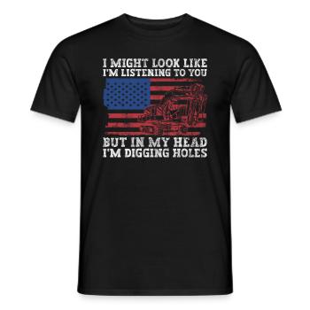 Bauarbeiter Bagger Schwermaschinenbedienern - T-shirt homme - noir - Devant - AI Model Male 178 light (178cm)