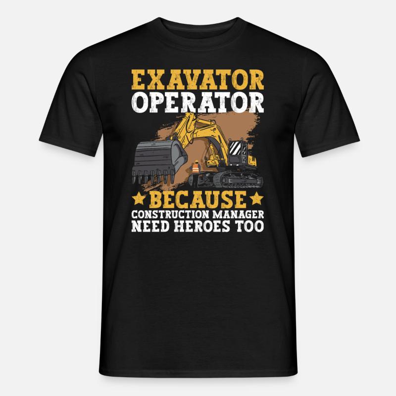 Baggerlader Bagger - Männer T-Shirt - Schwarz