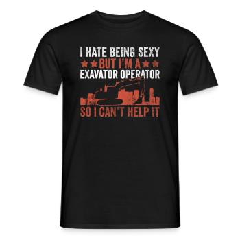 Baggerfahrer Schwermaschinenführer Bagger - Männer T-Shirt - Schwarz - Vorne - AI Model Male 178 light (178cm)