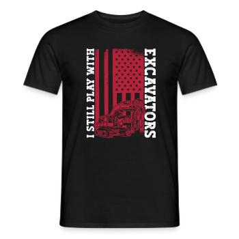 Baggerfahrer Bagger USA - Männer T-Shirt - Schwarz - Vorne - AI Model Male 178 light (178cm)