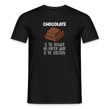 Chocolat drôle Chocolat Citation - T-shirt homme - noir - Devant - AI Model Male 178 light (178cm)