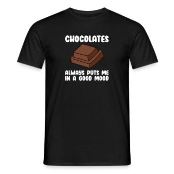 Chocolat drôle Chocolat Citation - T-shirt homme - noir - Devant - AI Model Male 178 light (178cm)