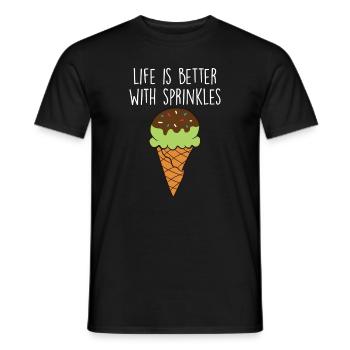 Funny Ice Cream Quote - Men's T-Shirt - black - Front - AI Model Male 178 light (178cm)