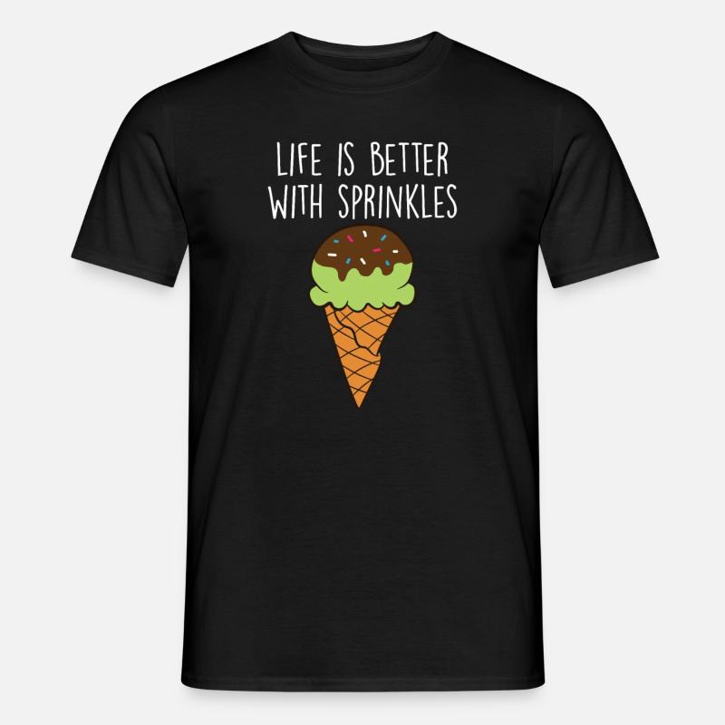 Lustiges Eiscreme-Zitat - Männer T-Shirt - Schwarz