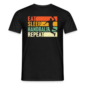 Eat Sleep Handball Repeat T-Shirt Handball Player - Men's T-Shirt - black - Front - AI Model Male 178 light (178cm)