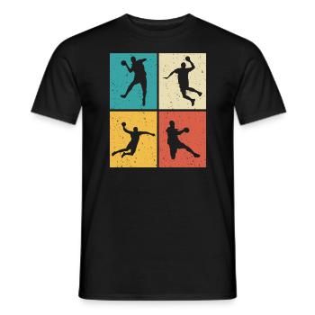 Handballer retro handball handballerin - Männer T-Shirt - Schwarz - Vorne - AI Model Male 178 light (178cm)