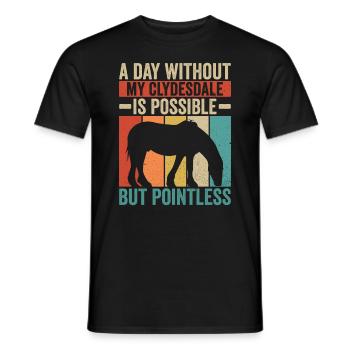 Clydesdale Reiter Schottisches Pferd - T-shirt homme - noir - Devant - AI Model Male 178 light (178cm)