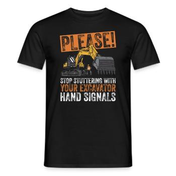 Bagger Bauarbeiter Baggerfahrer - T-shirt homme - noir - Devant - AI Model Male 178 light (178cm)