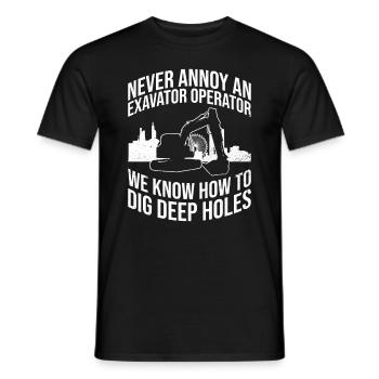 Bagger Baggern Baggerfahrer Bauarbeiter - T-shirt homme - noir - Devant - AI Model Male 178 light (178cm)