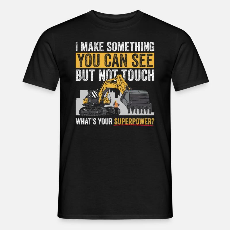 Baggern Baggerfahrer Bagger - Männer T-Shirt - Schwarz