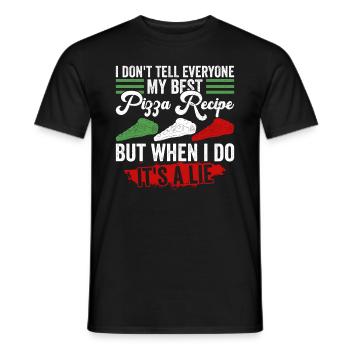 Hobby Pizzabäcker Pizza - Men's T-Shirt - black - Front - AI Model Male 178 light (178cm)