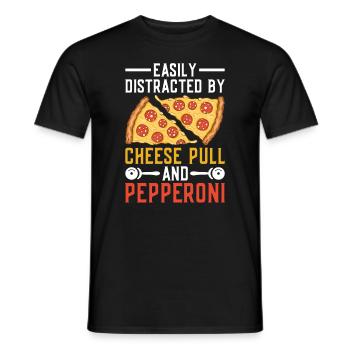 Pizza Pizzabäcker Pepperoni Pizza - Men's T-Shirt - black - Front - AI Model Male 178 light (178cm)