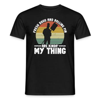 Pizzabäcker Pizza Pizzaolo Pizza Backen - Men's T-Shirt - black - Front - AI Model Male 178 light (178cm)