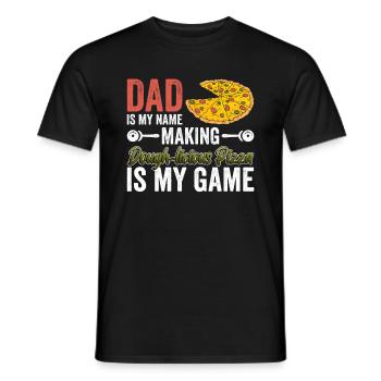 Pizza Papa Pizzabäcker Pizzaolo - Men's T-Shirt - black - Front - AI Model Male 178 light (178cm)