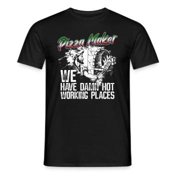Pizza Pizzabäcker Pizzabacken - Men's T-Shirt - black - Front - AI Model Male 178 light (178cm)