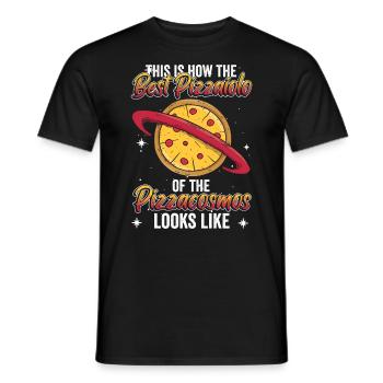 Pizza World's Best Pizzaiolo Pizzabäcker - Men's T-Shirt - black - Front - AI Model Male 178 light (178cm)