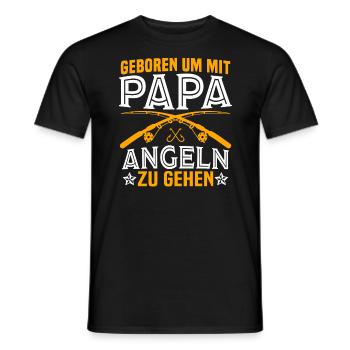 geboren um mit papa angeln zu gehen - Männer T-Shirt - Schwarz - Vorne - AI Model Male 178 light (178cm)