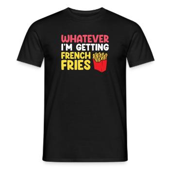 Français Frites Drôles de patates douces Frites Restauration rapide - T-shirt homme - noir - Devant - AI Model Male 178 light (178cm)