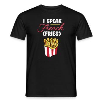 Français Frites Drôles de patates douces Frites Restauration rapide - T-shirt homme - noir - Devant - AI Model Male 178 light (178cm)