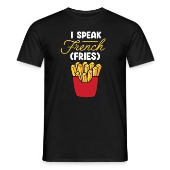 Français Frites Drôle d’amateur de restauration rapide Français frites - T-shirt homme - noir - Devant - AI Model Male 178 light (178cm)