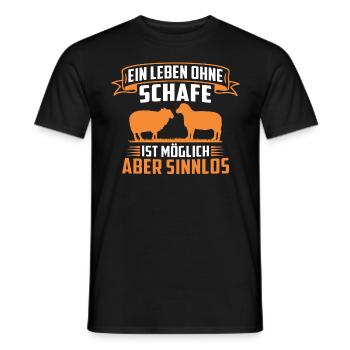 ein leben ohne schafe ist möglich aber sinnlos - Männer T-Shirt - Schwarz - Vorne - AI Model Male 178 light (178cm)