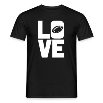 J’adore le football américain et le rugby - T-shirt homme - noir - Devant - AI Model Male 178 light (178cm)