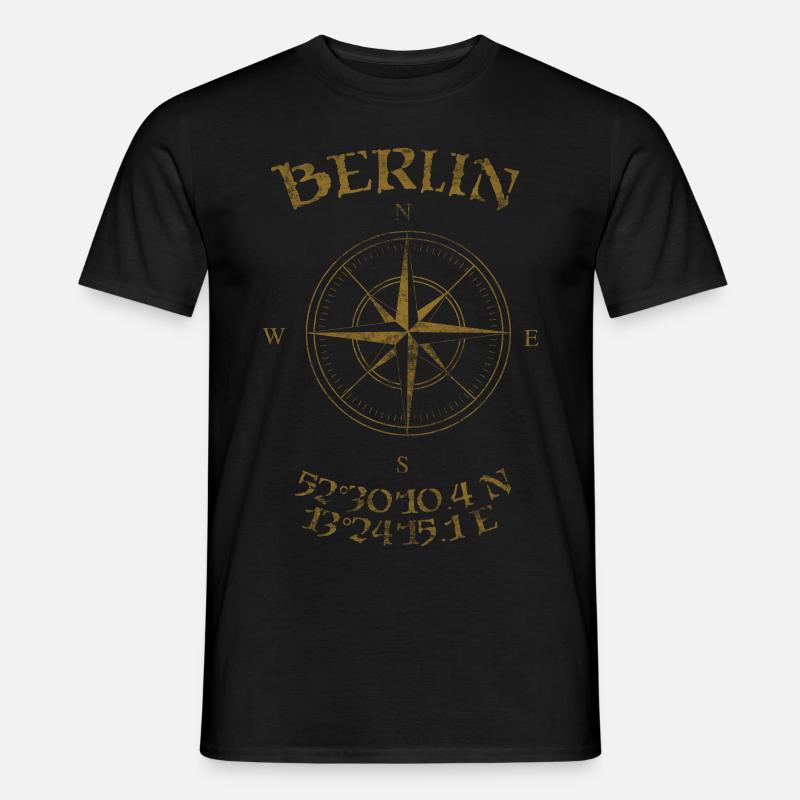 Compass coordinates Berlin - Men’s T-shirt - black