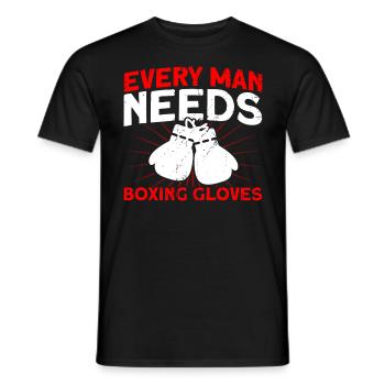 Jeder Mann braucht Boxhandschuhe Boxen Geschenk - Männer T-Shirt - Schwarz - Vorne - AI Model Male 178 light (178cm)