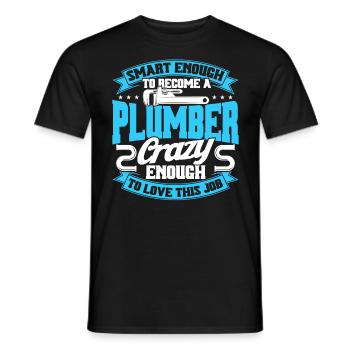 Assez fou pour aimer ce travail de plombier - T-shirt homme - noir - Devant - AI Model Male 178 light (178cm)