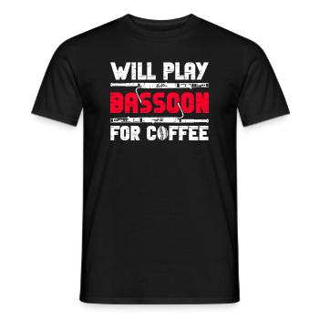 Fagottspieler Fagottblasinstrument Fagott - Men's T-Shirt - black - Front - AI Model Male 178 light (178cm)
