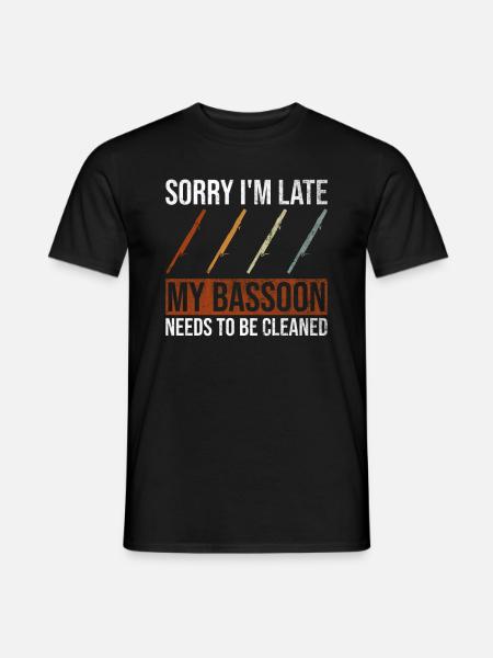 Fagott Fagottspieler - Mænd T-shirt - sort