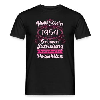 Prinzessin seit 1954 Geburtstag 1954 - Männer T-Shirt - Schwarz - Vorne - AI Model Male 178 light (178cm)