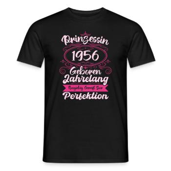 Prinzessin seit 1956 Geburtstag 1956 - Männer T-Shirt - Schwarz - Vorne - AI Model Male 178 light (178cm)