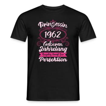 Prinzessin seit 1962 Geburtstag 1962 - Männer T-Shirt - Schwarz - Vorne - AI Model Male 178 light (178cm)