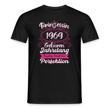 Prinzessin seit 1969 Geburtstag 1969 - Männer T-Shirt - Schwarz - Vorne - AI Model Male 178 light (178cm)