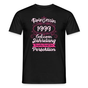 Prinzessin seit 1999 Geburtstag 1999 - Männer T-Shirt - Schwarz - Vorne - AI Model Male 178 light (178cm)