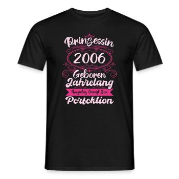 Prinzessin seit 2006 Geburtstag 2006 - Männer T-Shirt - Schwarz - Vorne - AI Model Male 178 light (178cm)