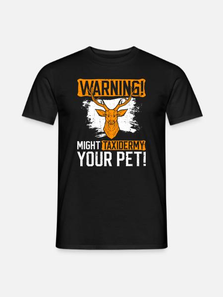 Sterbender Kunstjäger Und Taxidermie Jagdtrophäe - Männer T-Shirt - Schwarz