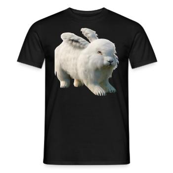 Lapin Angora moelleux - T-shirt homme - noir - Devant - AI Model Male 178 light (178cm)