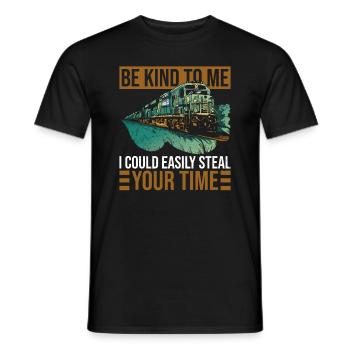 Eisenbahnlokarbeiter Und - Men's T-Shirt - black - Front - AI Model Male 178 light (178cm)